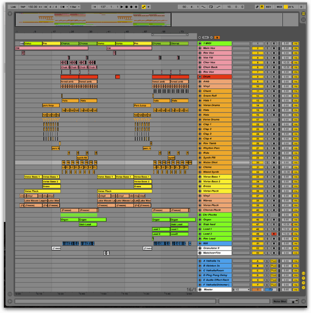 Colouring and Labelling The Mixdown in Ableton Live