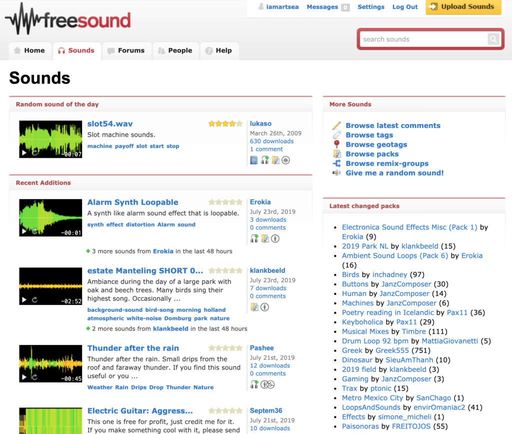 Freesound Free Sample Packs