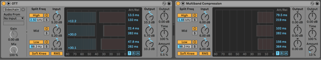 Ableton Live OTT and Multiband Compression