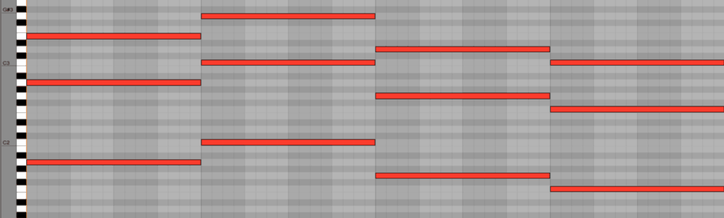 4 note bassline doubled with 5ths in A minor in ableton live