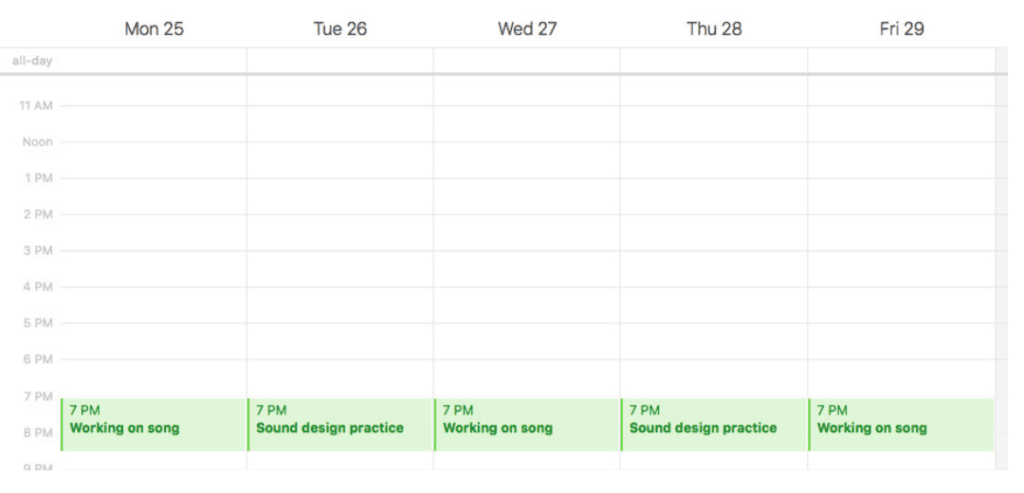 Schedule for Music Production