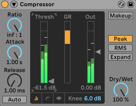 Ableton Live Compressor Simple Metered View