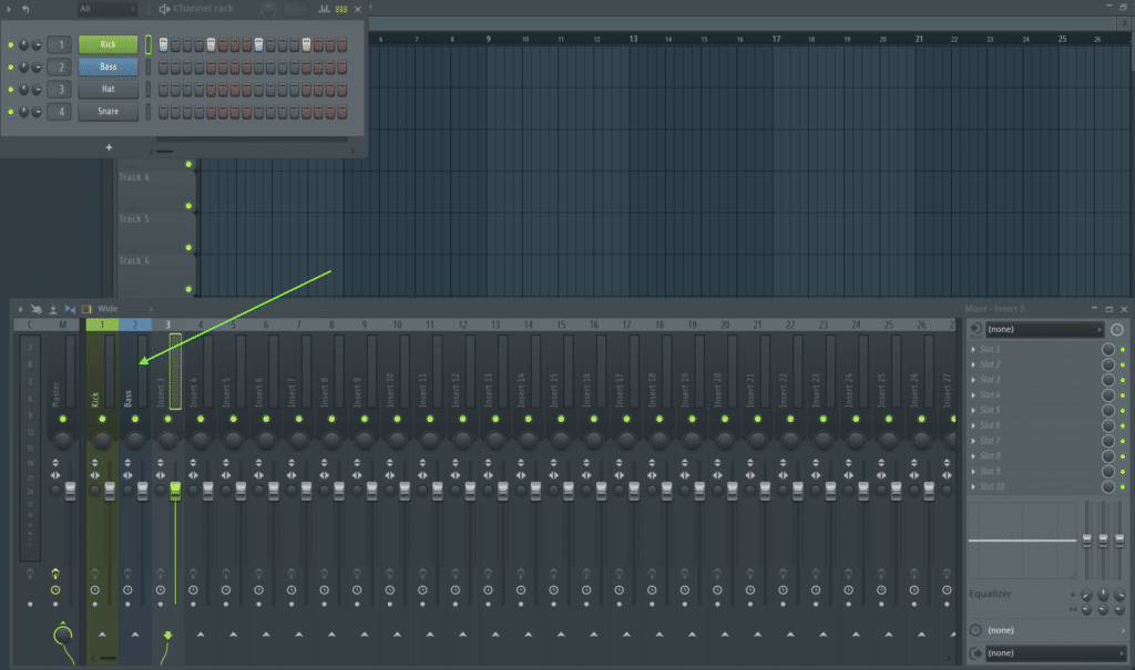 Routing tracks in FL Studio