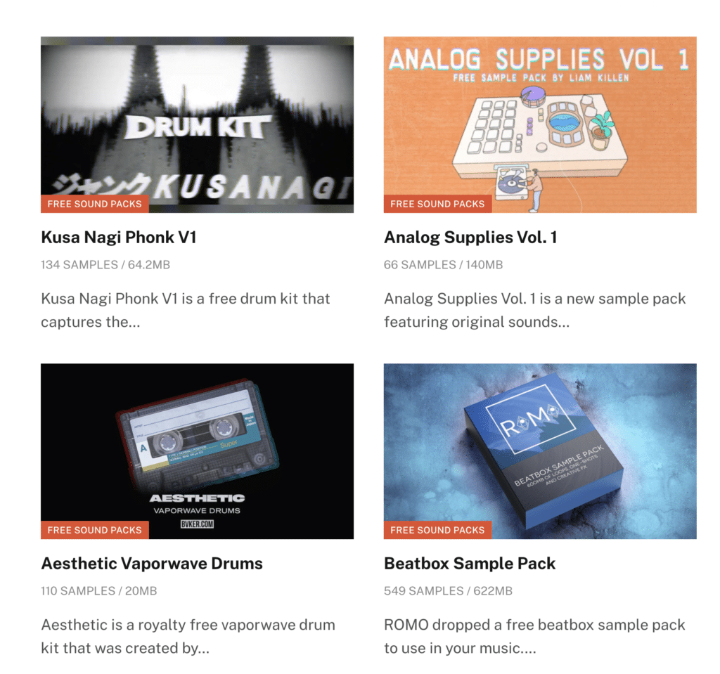 Soundpacks.com Free Sample Packs
