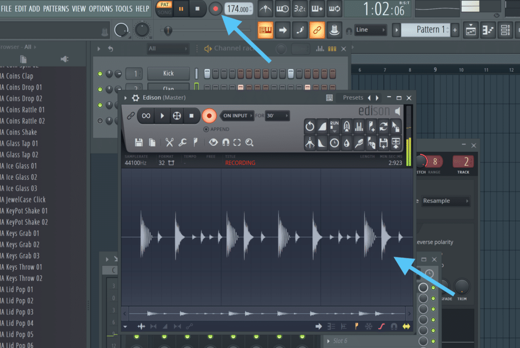 Resampling audio input in FL Studio Edison