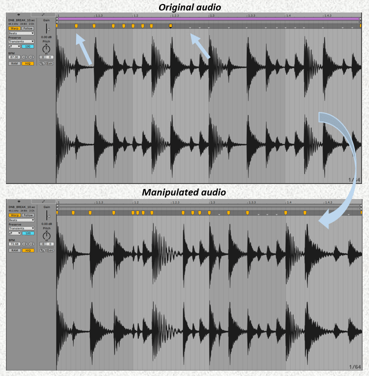 Ableton Live warp markers time stretch