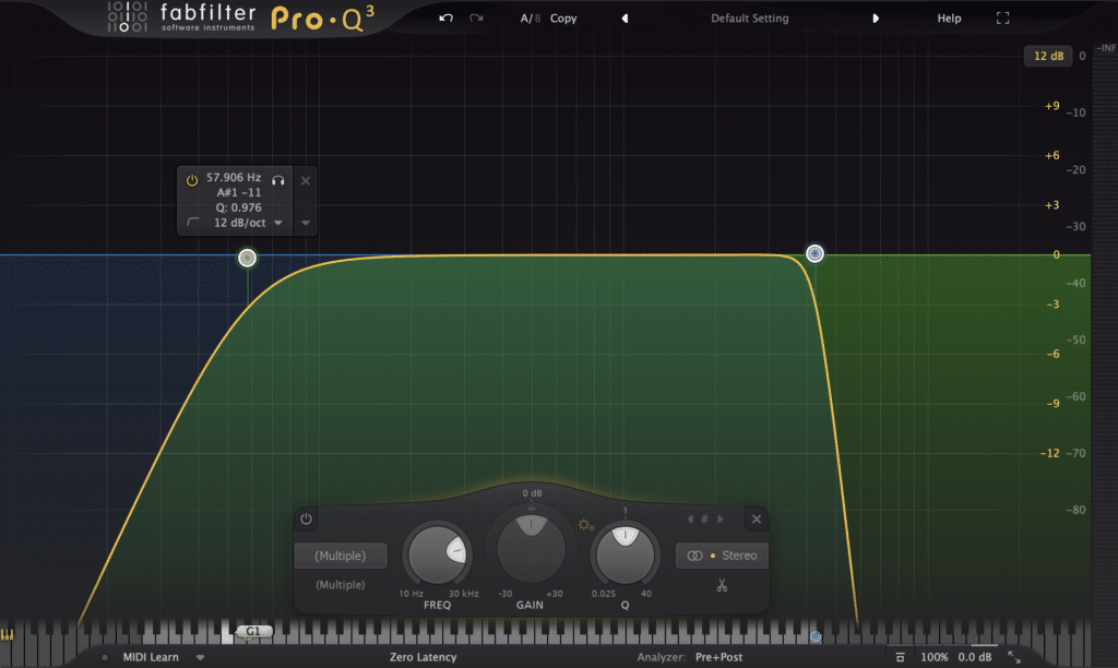 Two slope types in FabFilter Pro Q 3