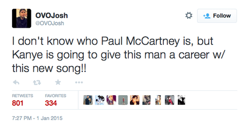 Kanye Paul McCartney tweet