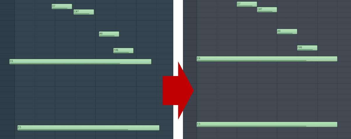 piano roll in FL Studio - quantized MIDI vs unquantized