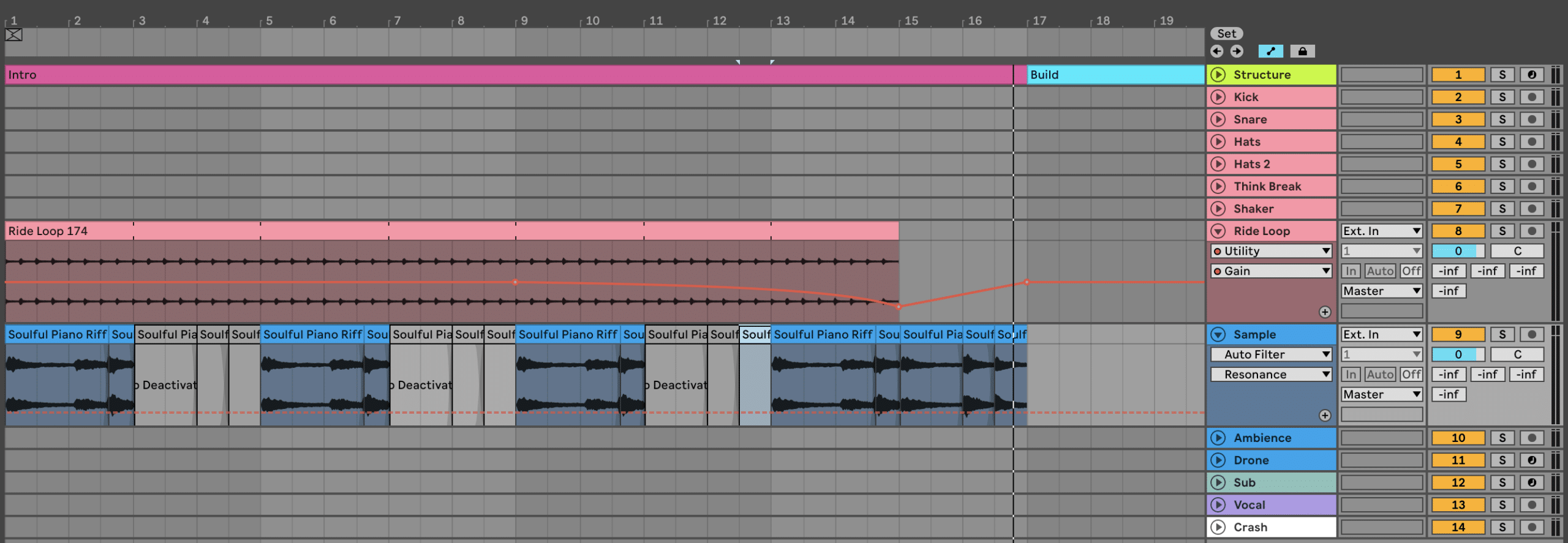 Muting every 2 bars of the liquid drum and bass pattern