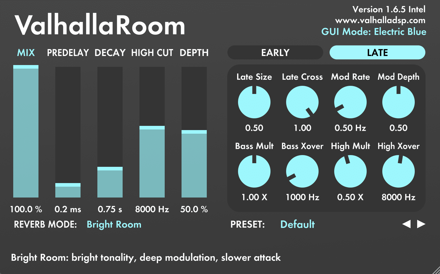 Valhalla Room reverb plugin