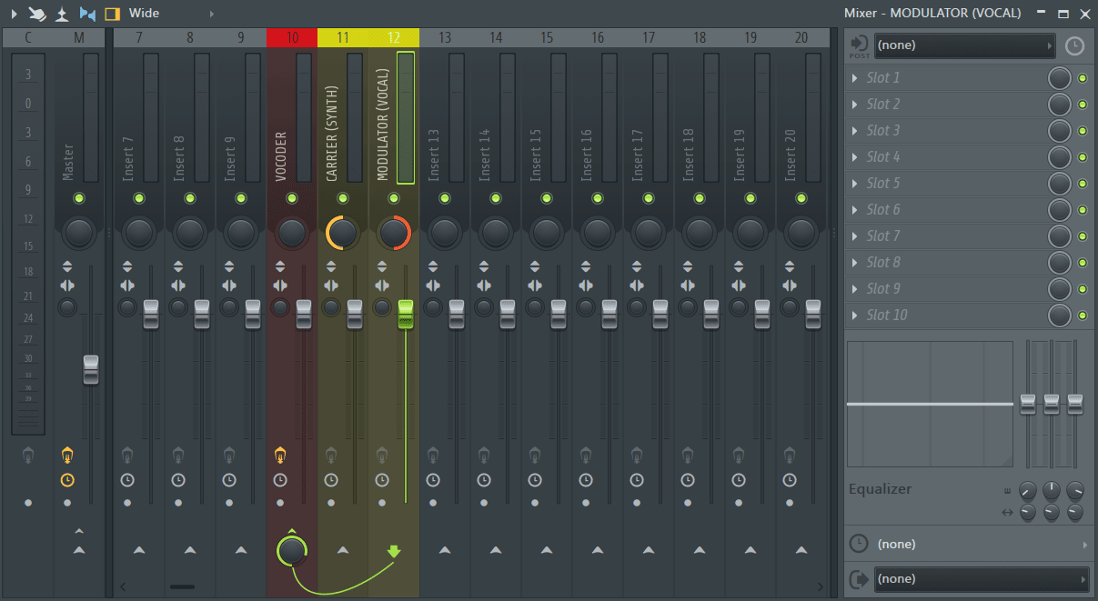 FL Studio vocoder routing on mixer