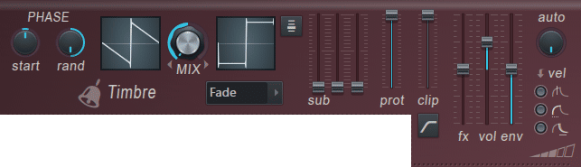 Timbre section of FL Studio Harmor