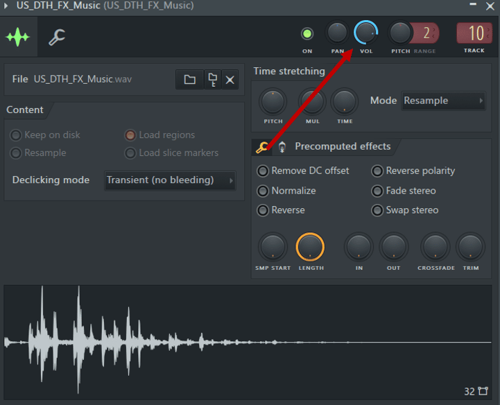FL studio sample settings volume