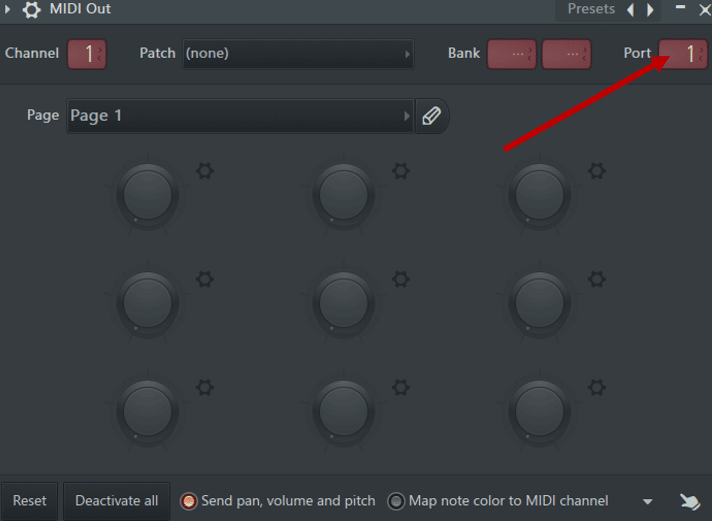 FL Studio MIDI Out port