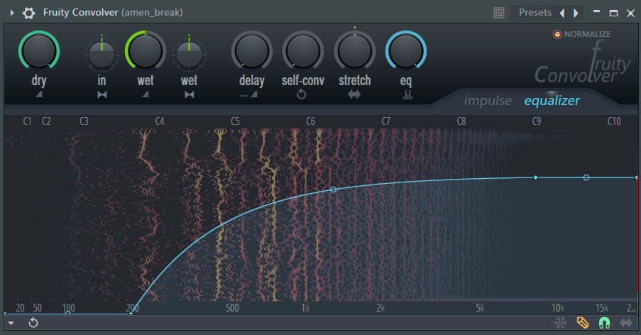 example of an EQ curve in Fruity Convolver