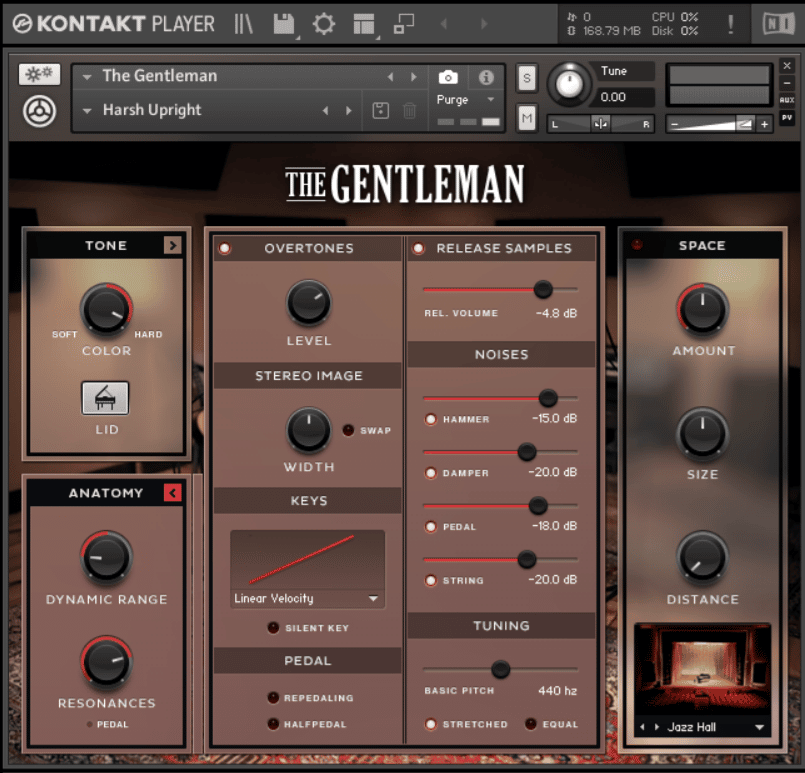 The advanced settings in The Gentleman