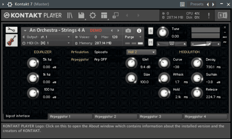 Sketching Chamber Orchestra Kontakt Library interface