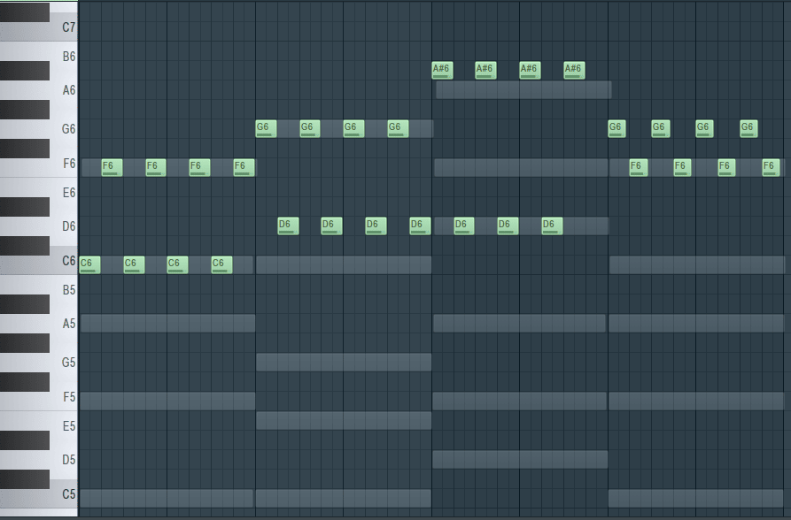 playing a melody in FL Studio's piano roll