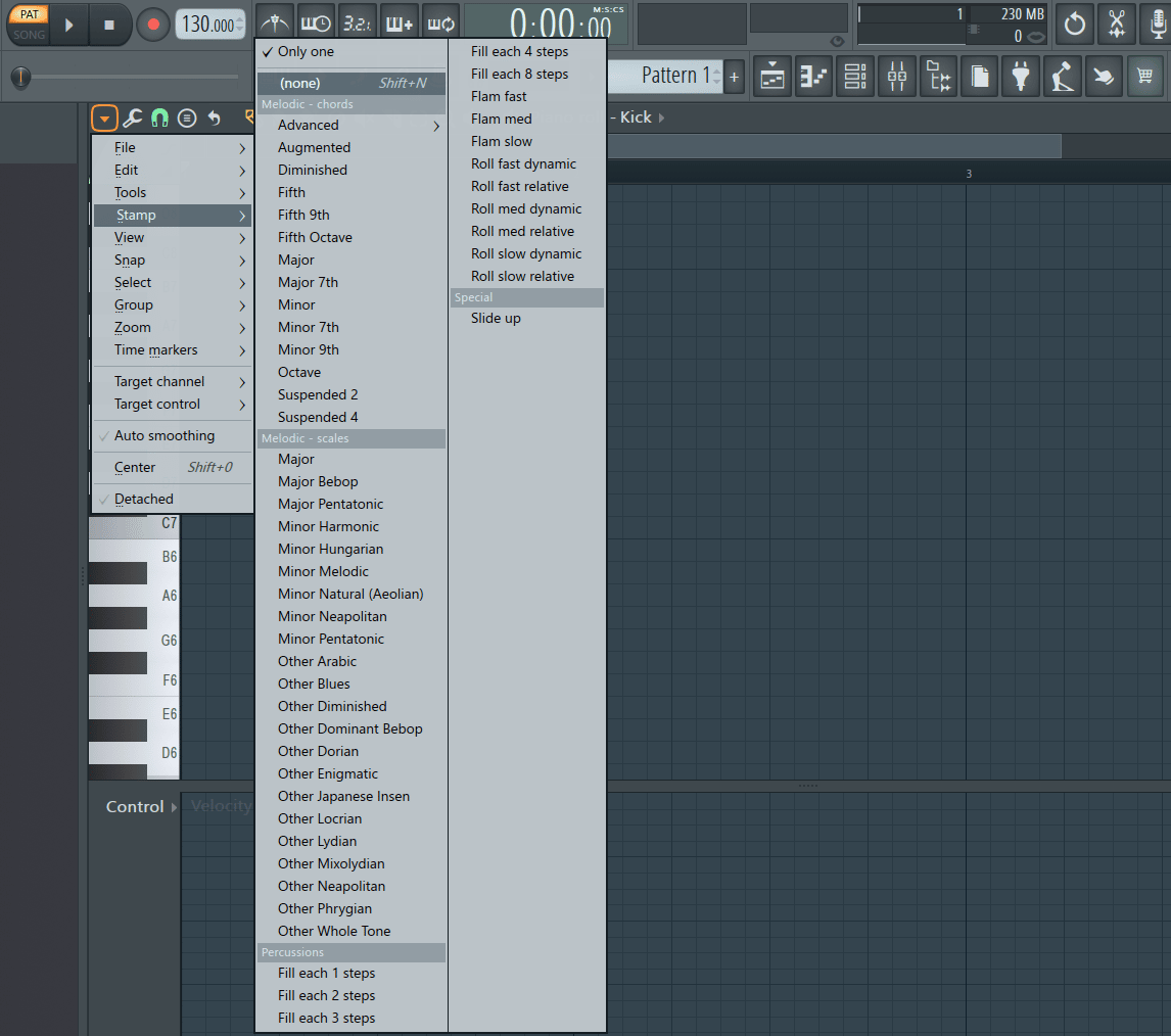 accessing the scale mode in FL Studio