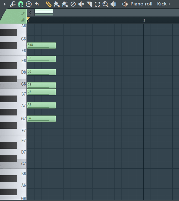 drawing a scale in FL Studio's piano roll