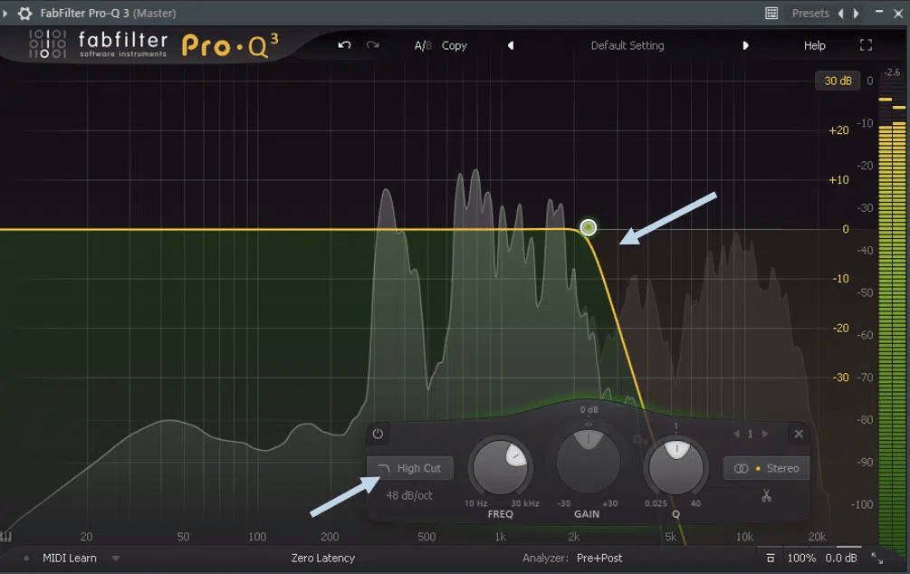 using a low-pass filter with Pro-Q3