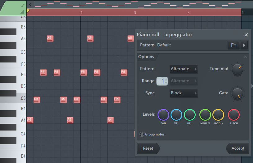 using the arpeggiator tool in FL Studio
