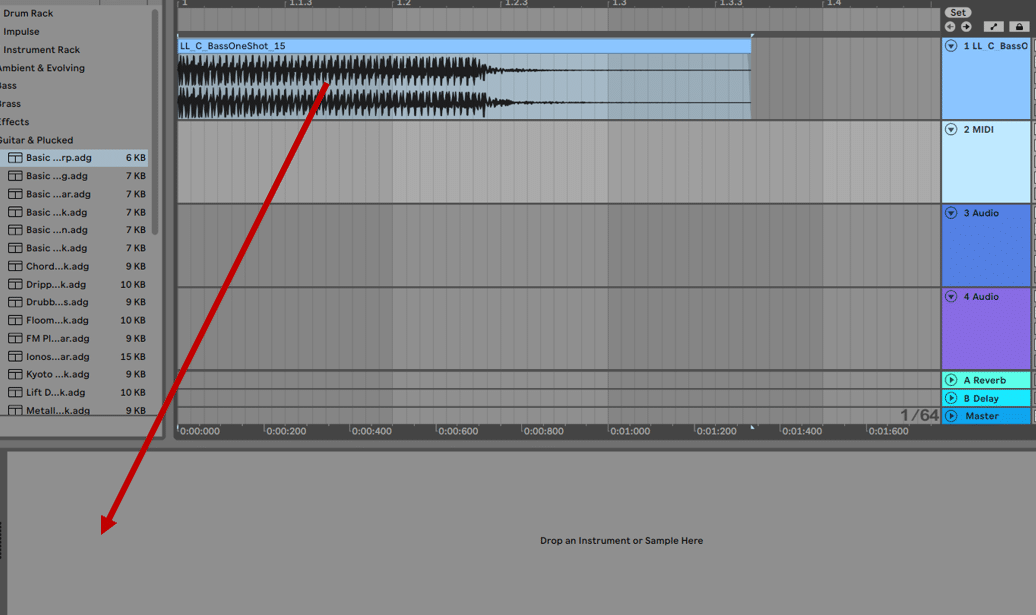loading a sample in Ableton Live