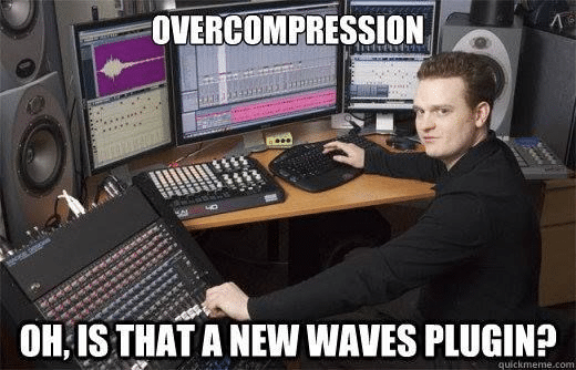 a meme about people using too much compression