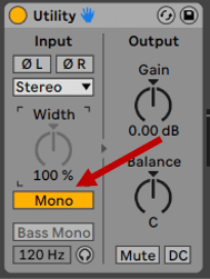 how to merge to mono the master channel in Ableton Live