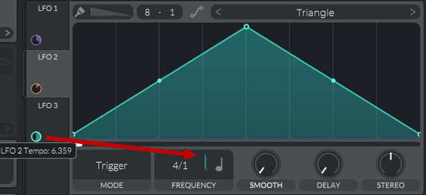 using an LFO to modulate the rate of another LFO