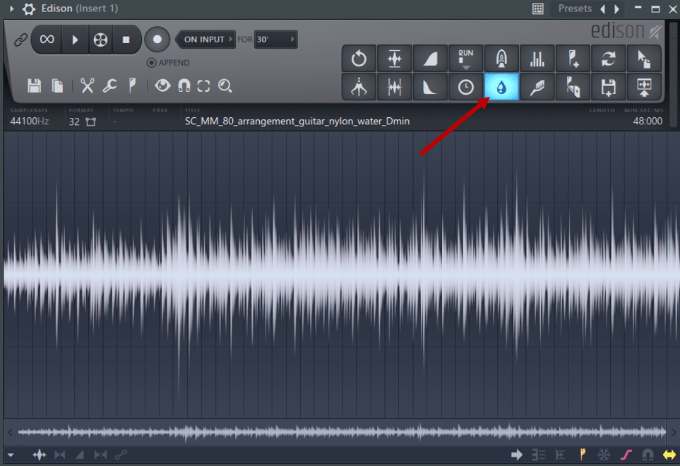 Using the Blur tool in FL Studio's Edison