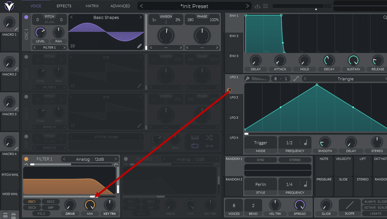 assign an LFO to a filter in Vital