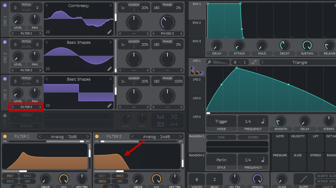 setting a low-pass filter in Vital