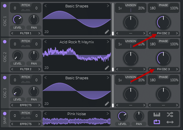routing two different FM modulations in Vital