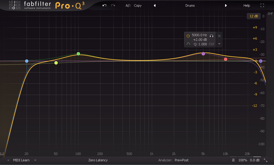 Example of EQ'ing with FabFilter Pro-Q 3