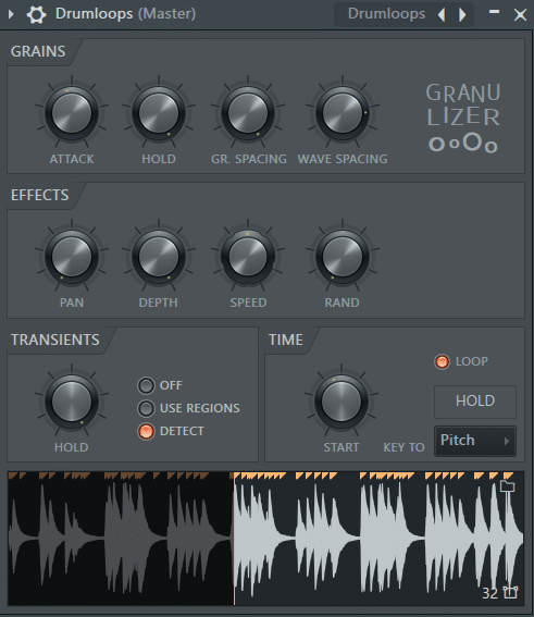 Using Fruity Granulizer for granular synthesis