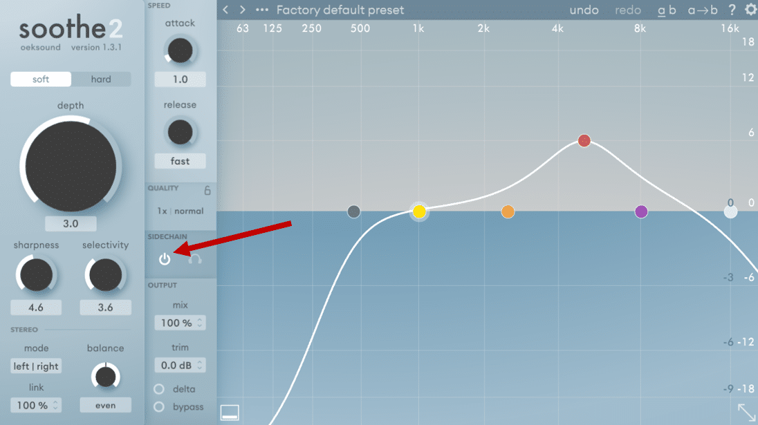 using sidechain mode in soothe 2