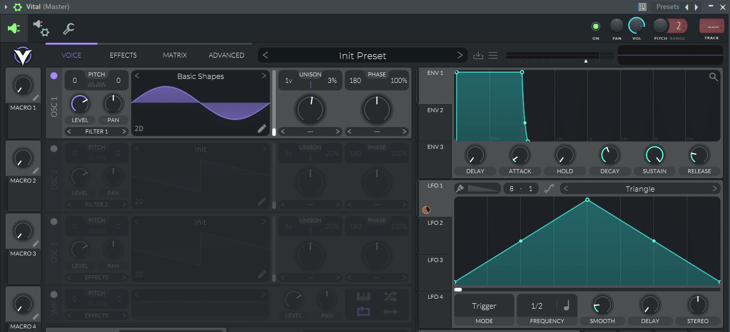 A screenshot of the synth Vital