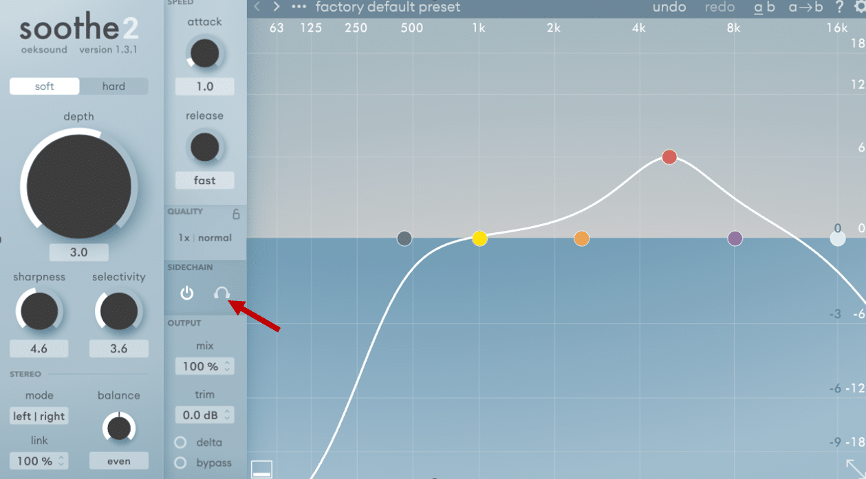 Listening to the sidechain input in soothe 2