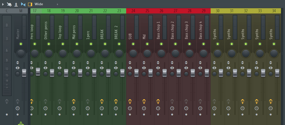 Creating default mixer tracks