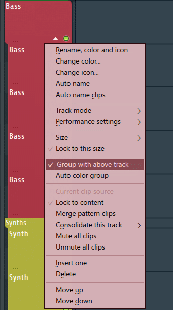 Grouping tracks in FL Studio templates