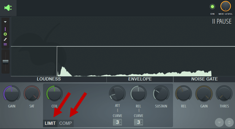 Fruity Limiter has both Limiter and Compression options