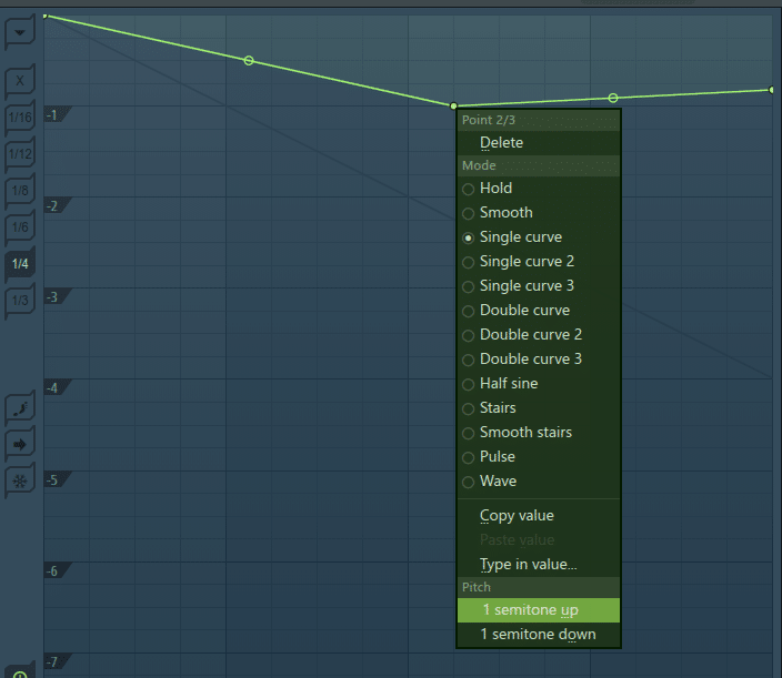 Easily pitch the audio up or down a semitone
