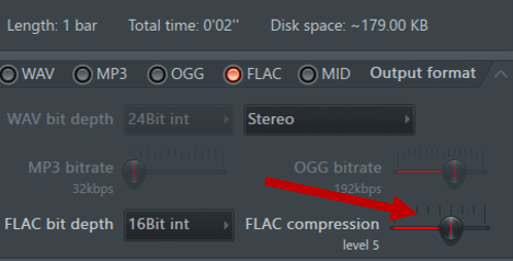Level 5 compression of a FLAC file