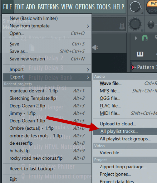Quickly export all stems in FL Studio