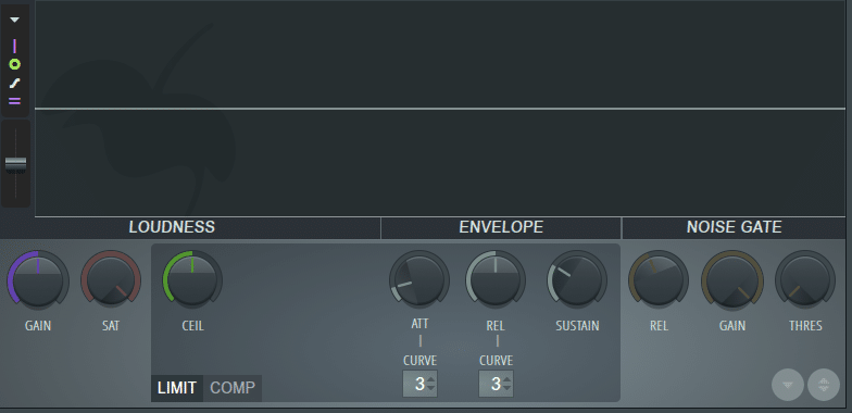 Example of an effect plugin (Fruity Limiter)