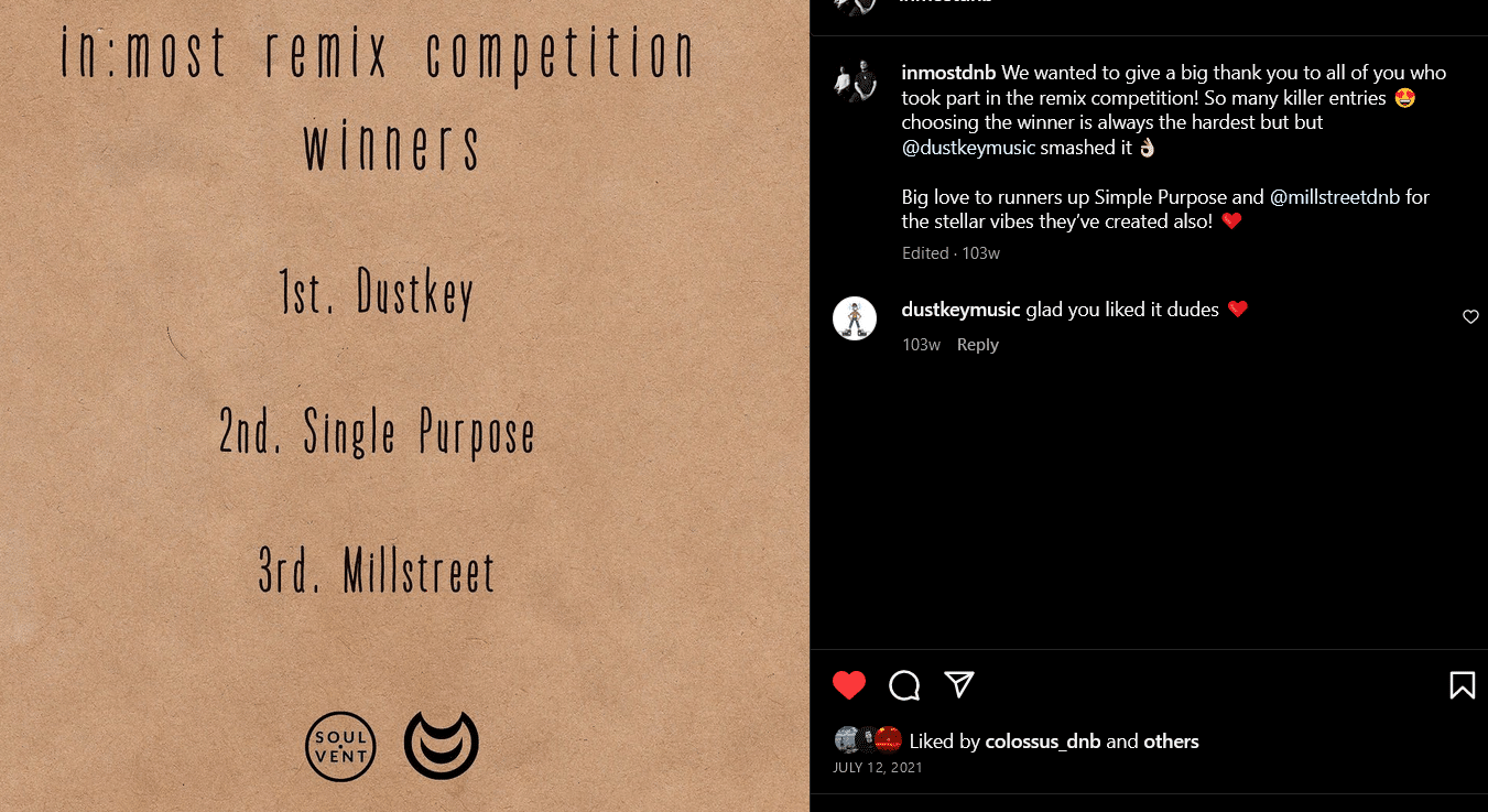 Soulvent Records announcing winners of a remix contest