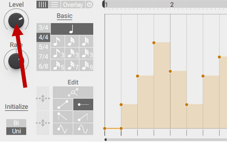 Using the Level to dial in the amount of modulation