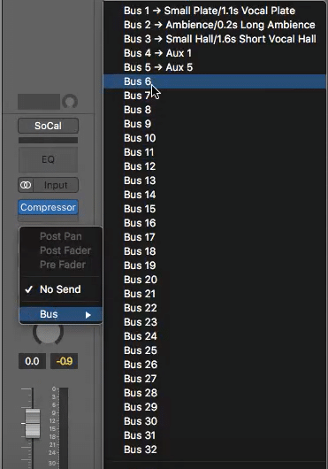 Creating a new bus in Logic Pro for parallel compression